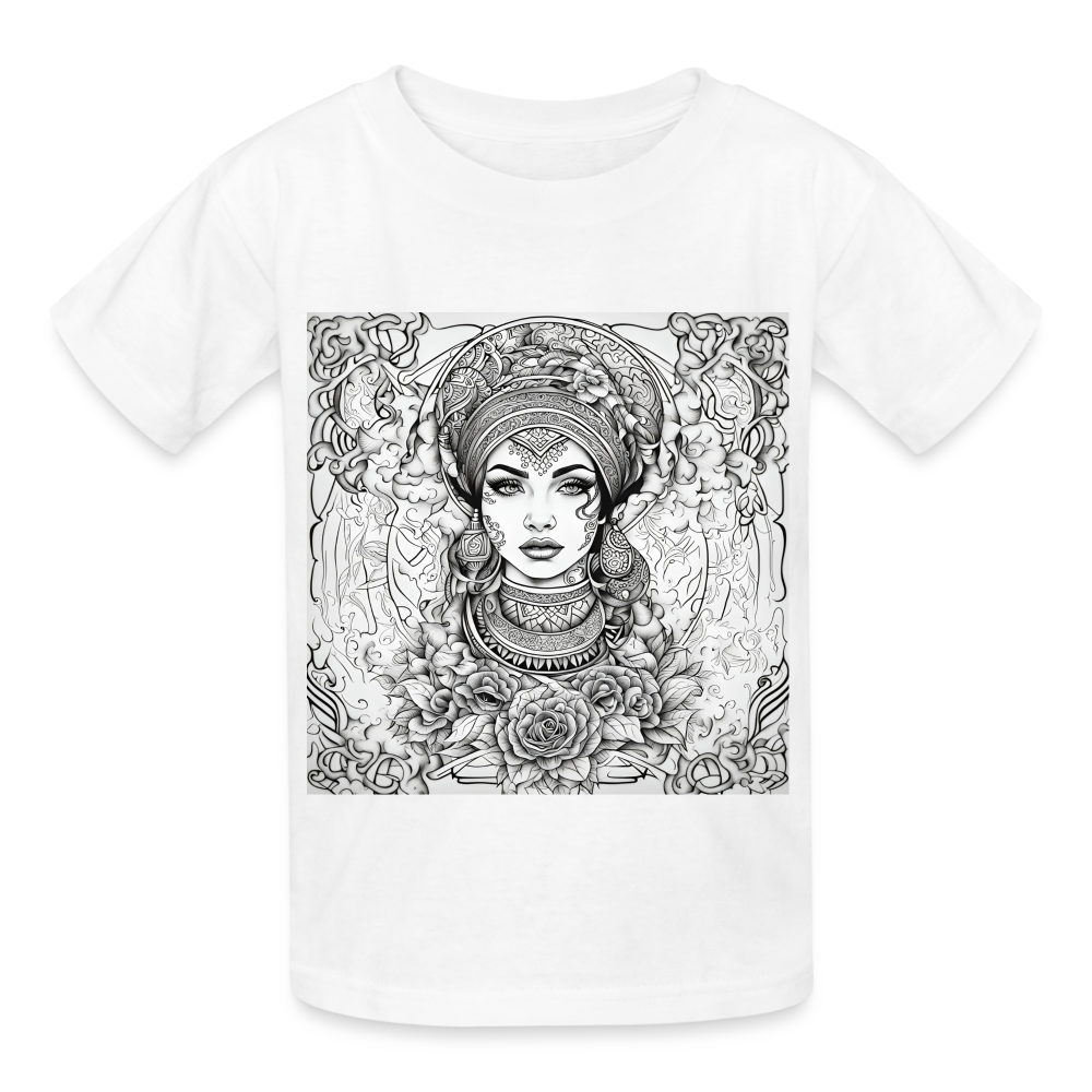 COLOUR ME IN TAROT READER - CHILDREN'S T-SHIRT - white