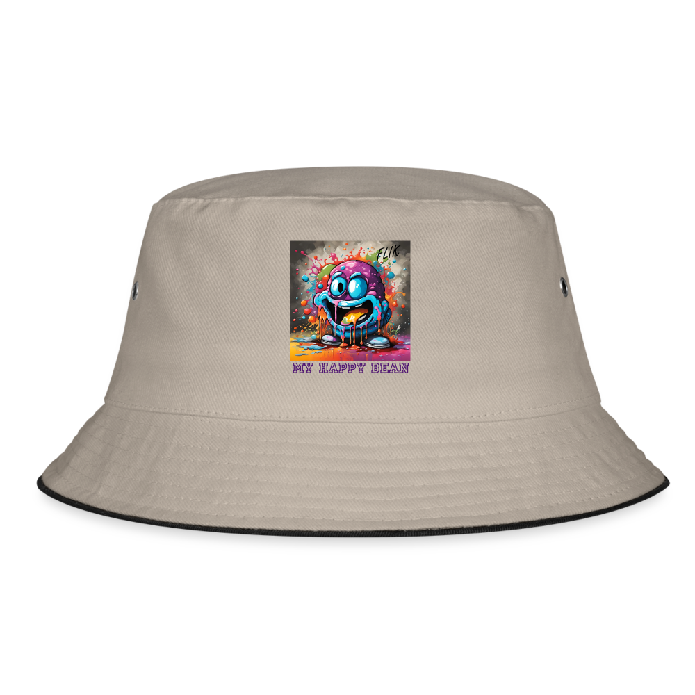 ( FLIK ) MY HAPPY BEAN - BUCKET HAT - khaki/black