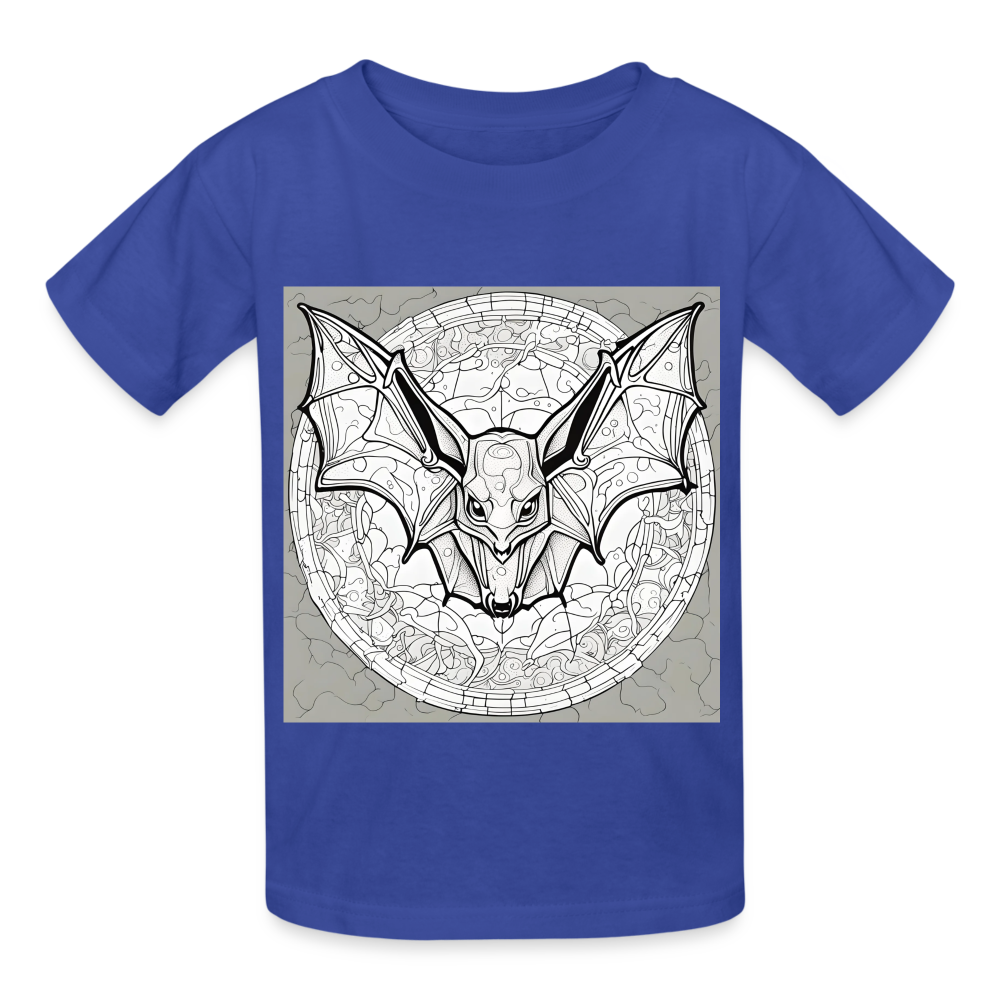 COLOUR IN YOURSELF BAT - CHILDREN'S T-SHIRT - royal blue