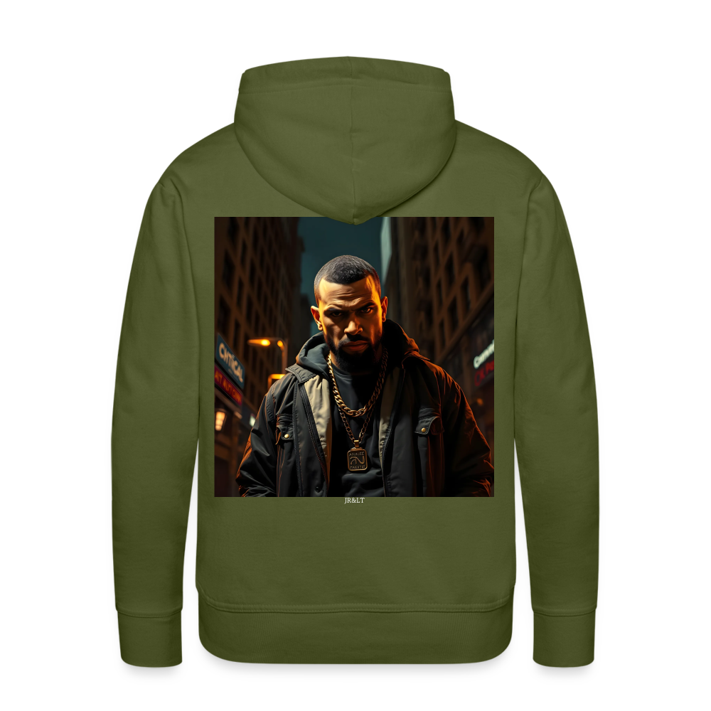 WHAT YOU LOOKING AT? - MEN'S HOODIE - olive green