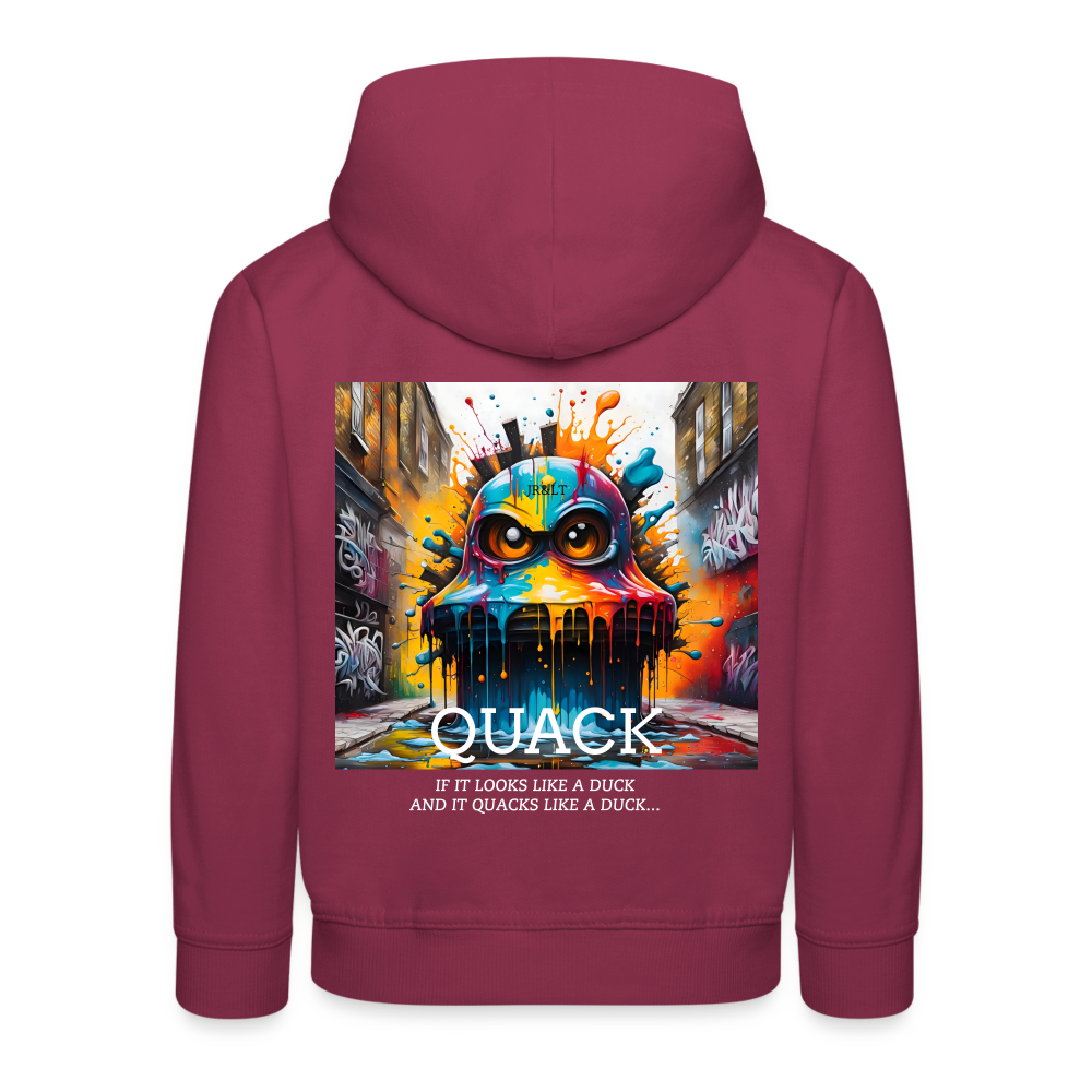 QUACK!! CHILDREN'S HOODIE - bordeaux