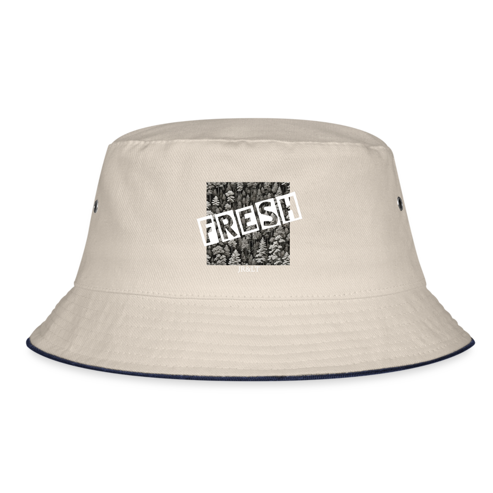 FRESH - BUCKET HAT - ecru/navy