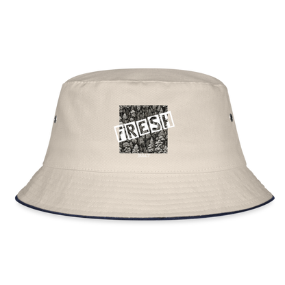 FRESH - BUCKET HAT - ecru/navy