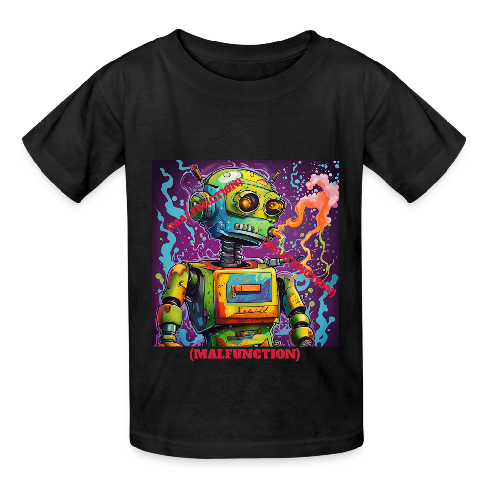 MALFUNCTIONING ROBOT!! CHILDREN'S T-SHIRT - black