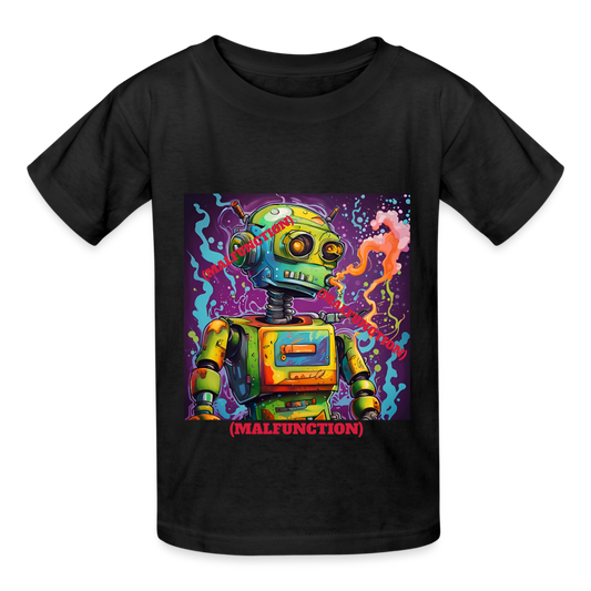 MALFUNCTIONING ROBOT!! CHILDREN'S T-SHIRT - black