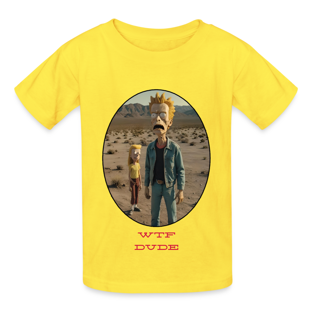 WTF DUDE!! CHILDREN'S T-SHIRT - yellow