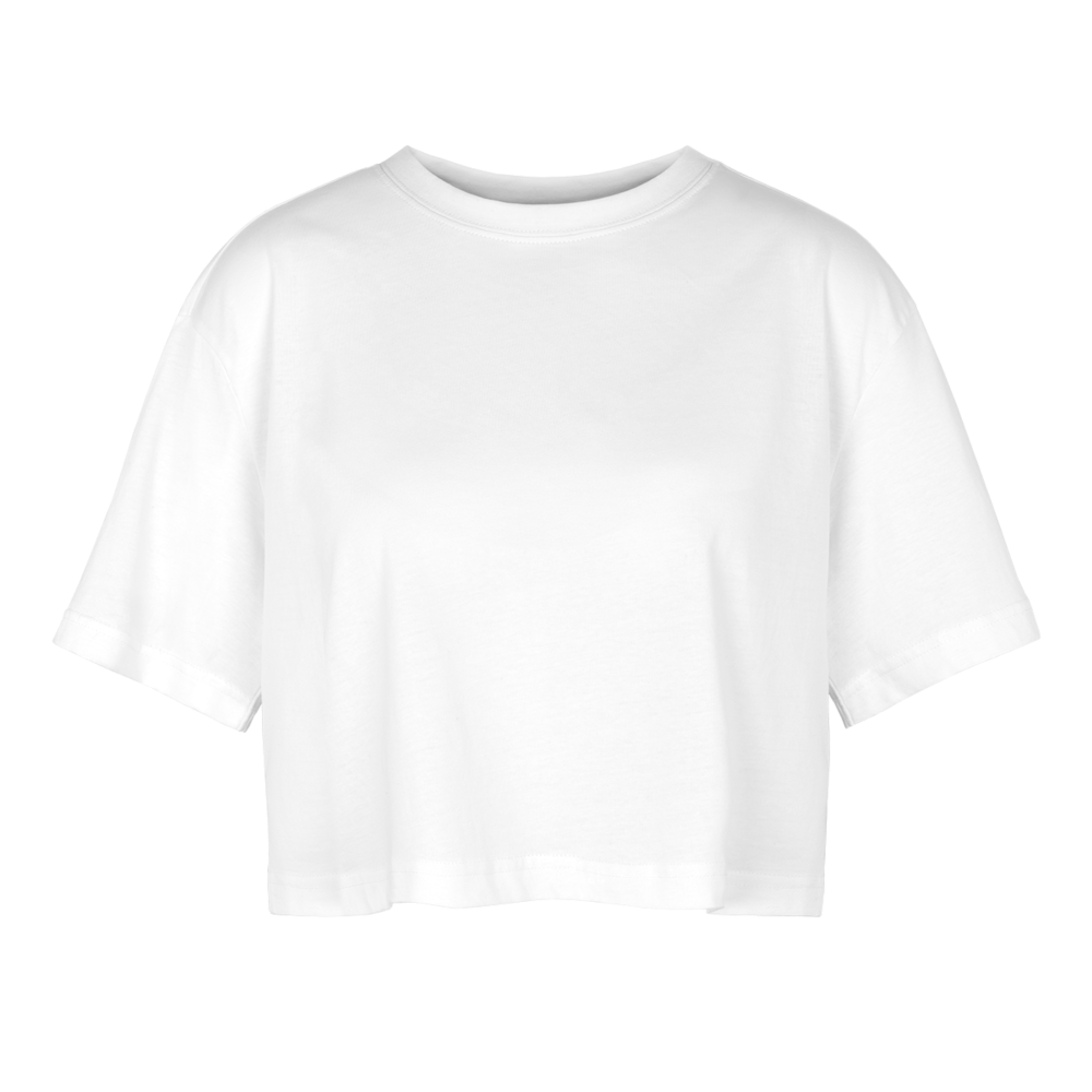 IMMERSE !! WOMEN'S OVERSIZED CROP TOP - white