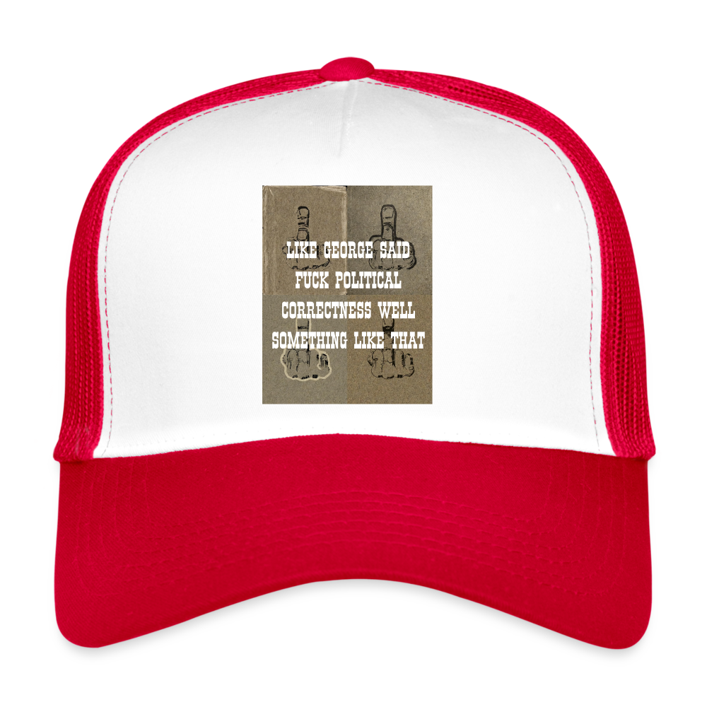 FUCK POLITICAL CORRECTNESS - BREATHABLE CAP - white/red