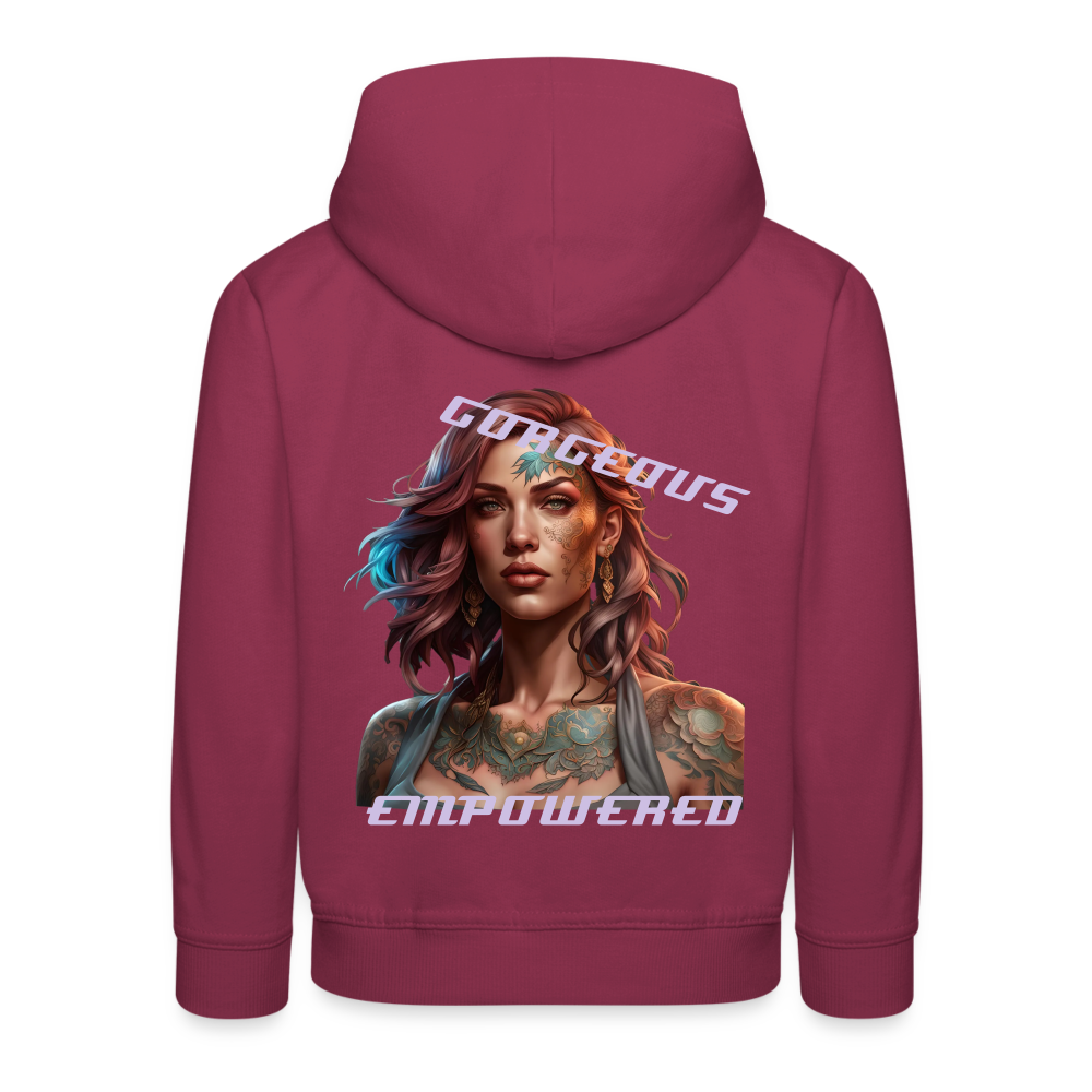 GORGEOUS & EMPOWERED CHILDREN'S HOODIE - bordeaux