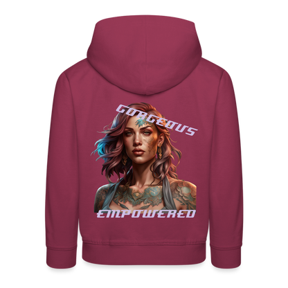 GORGEOUS & EMPOWERED CHILDREN'S HOODIE - bordeaux