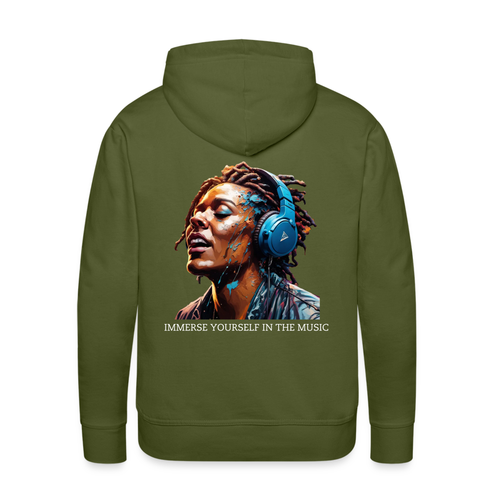 IMMERSE YOUR SELF IN THE MUSIC!! MEN'S HOODIE - olive green