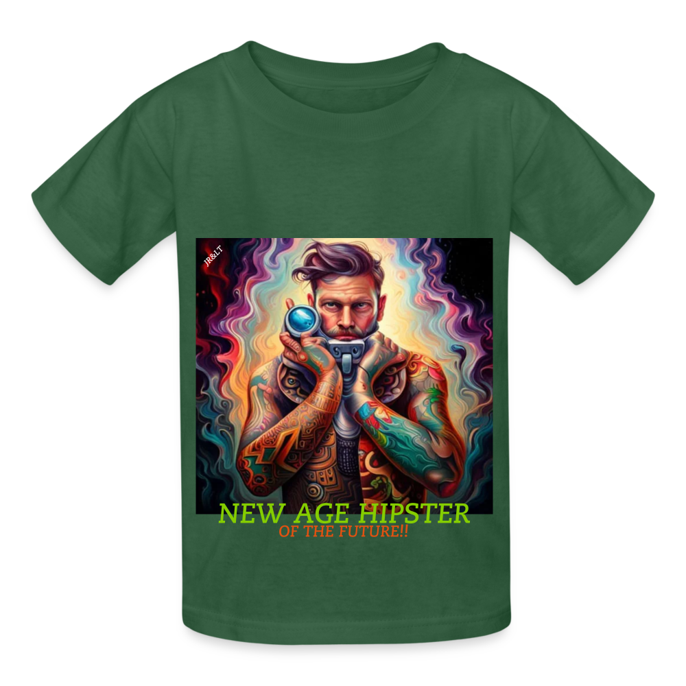 NEW AGE HIPSTER!! CHILDREN'S T-SHIRT - bottle green