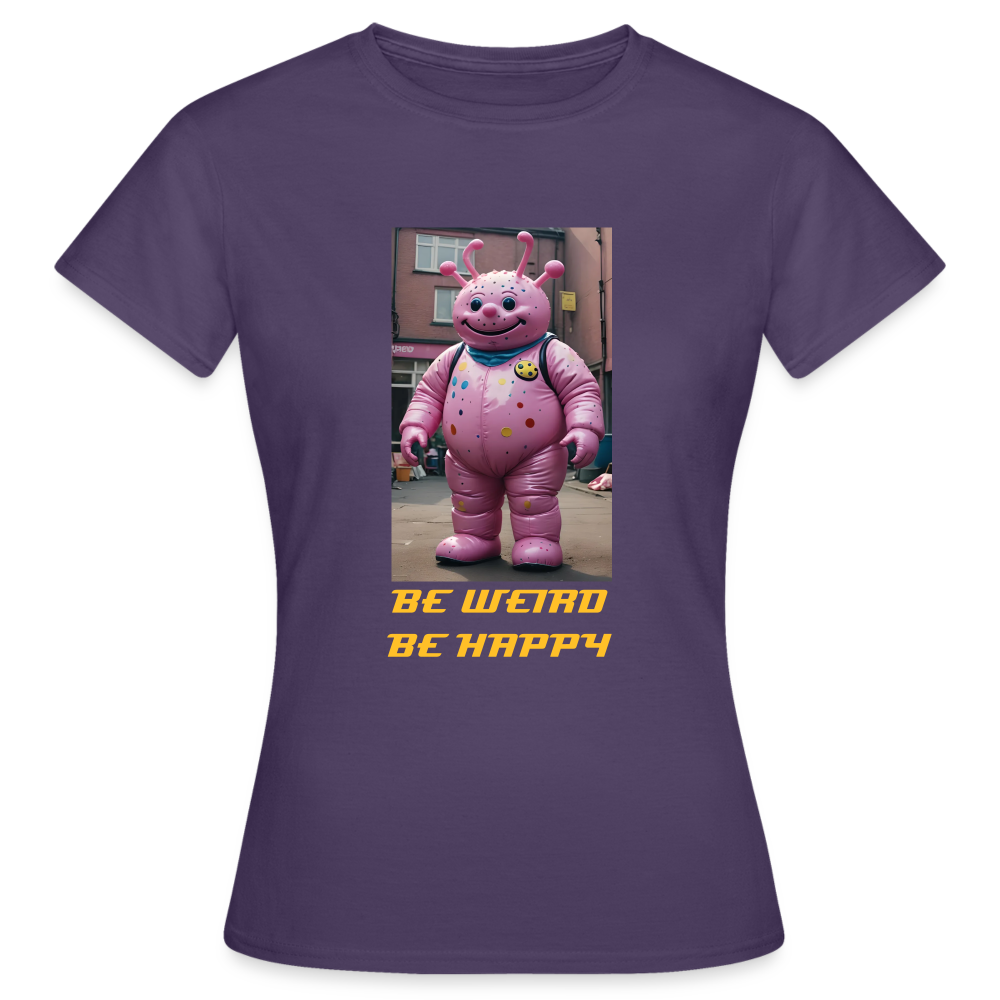 BE WEIRD BE HAPPY - WOMEN'S CLASSIC T-SHIRT - dark purple