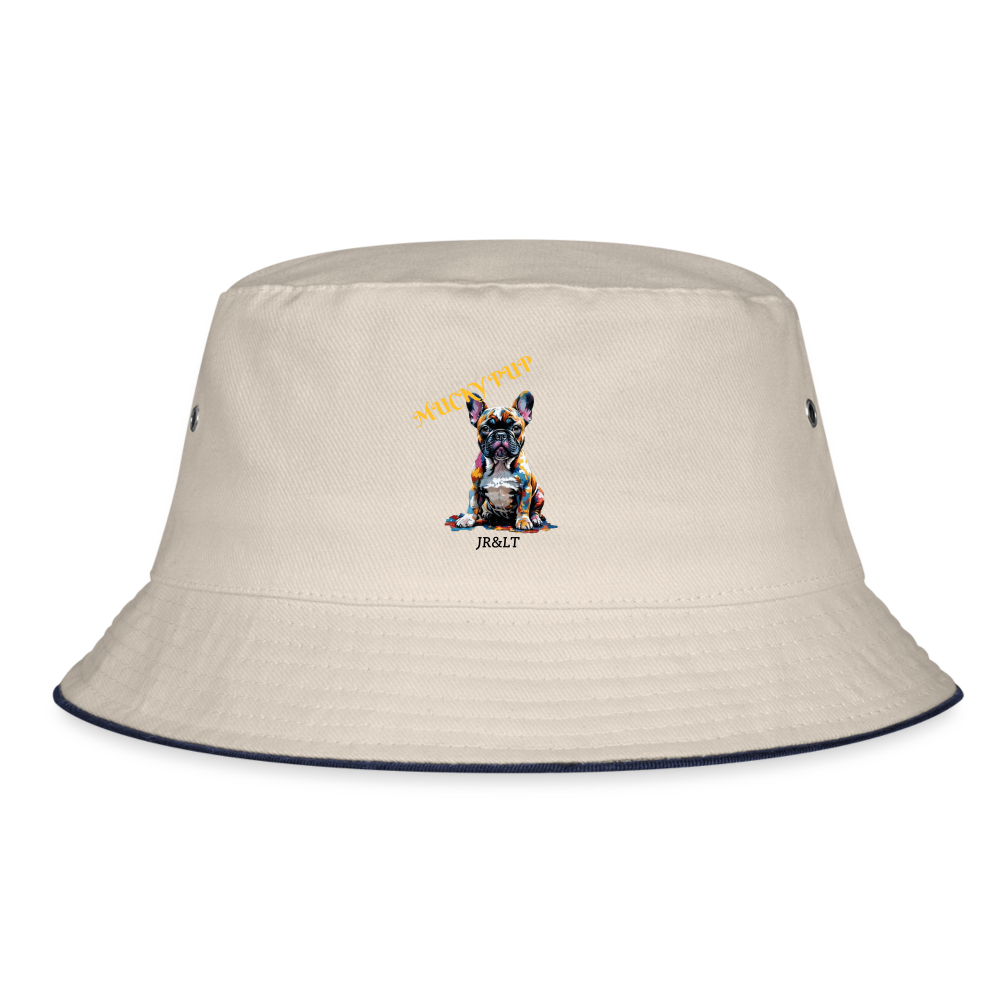 ROSIE - MUCKY PUP!! BUCKET HAT - ecru/navy