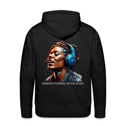 IMMERSE YOUR SELF IN THE MUSIC!! MEN'S HOODIE - black