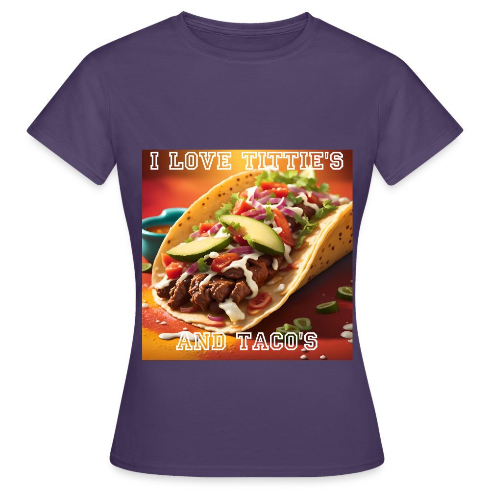 I LOVE TITTIE'S AND TACO'S MEN'S C;ASSIC T-SHIRT - dark purple