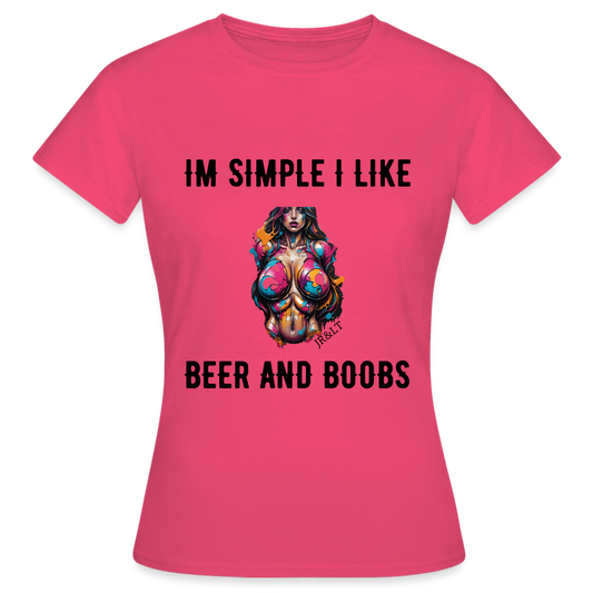 I'M SIMPLE, I LIKE BEER AND BOOB'S!! WOMEN'S CLASSIC T-SHIRT - azalea