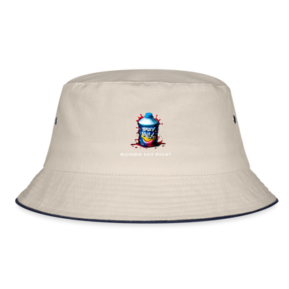 MOMMA GOT MILK?? BUCKET HAT - ecru/navy