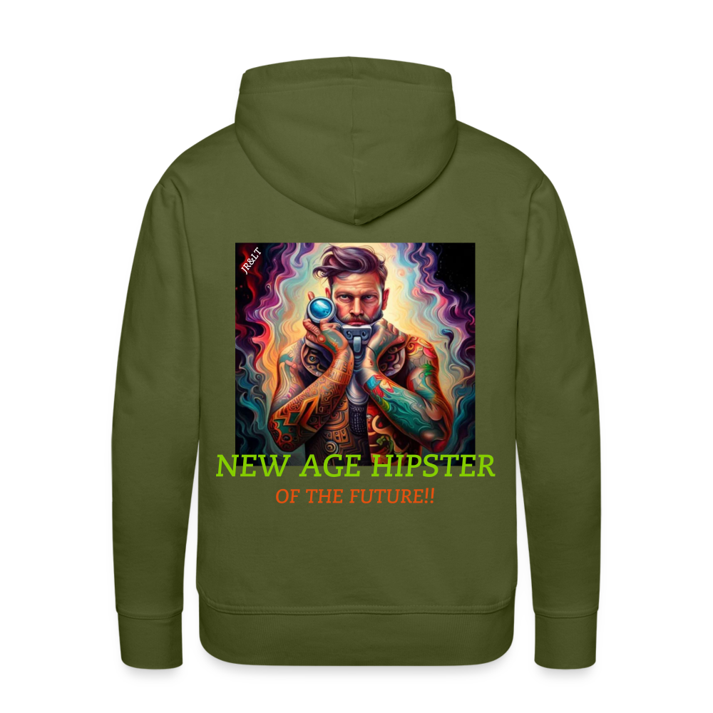 NEW AGE HIPSTER... MEN'S HOODIE - olive green