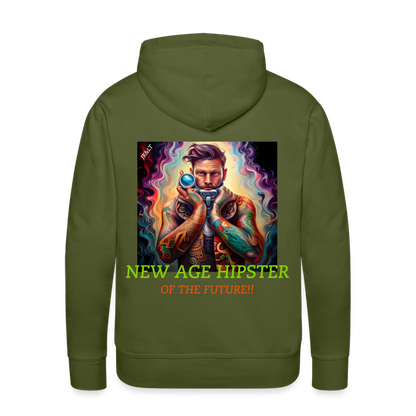 NEW AGE HIPSTER... MEN'S HOODIE - olive green