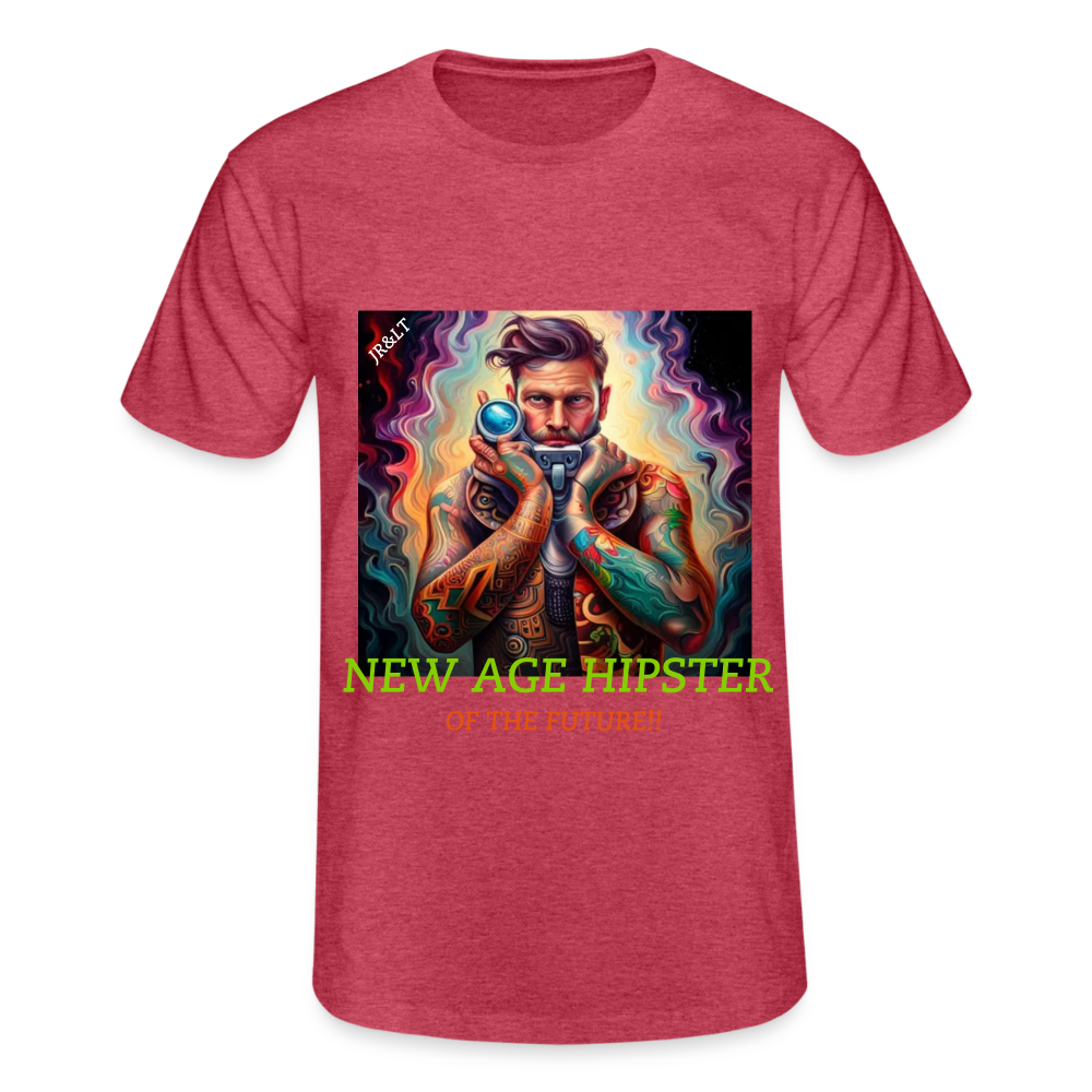 NEW AGE HIPSTER OF THE FUTURE!! MENS CLASSIC T-SHIRT - heather red