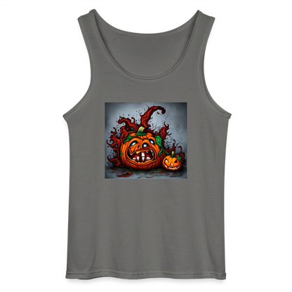 SPOOKY PUMPKIN - MEN'S TANK TOP - charcoal grey