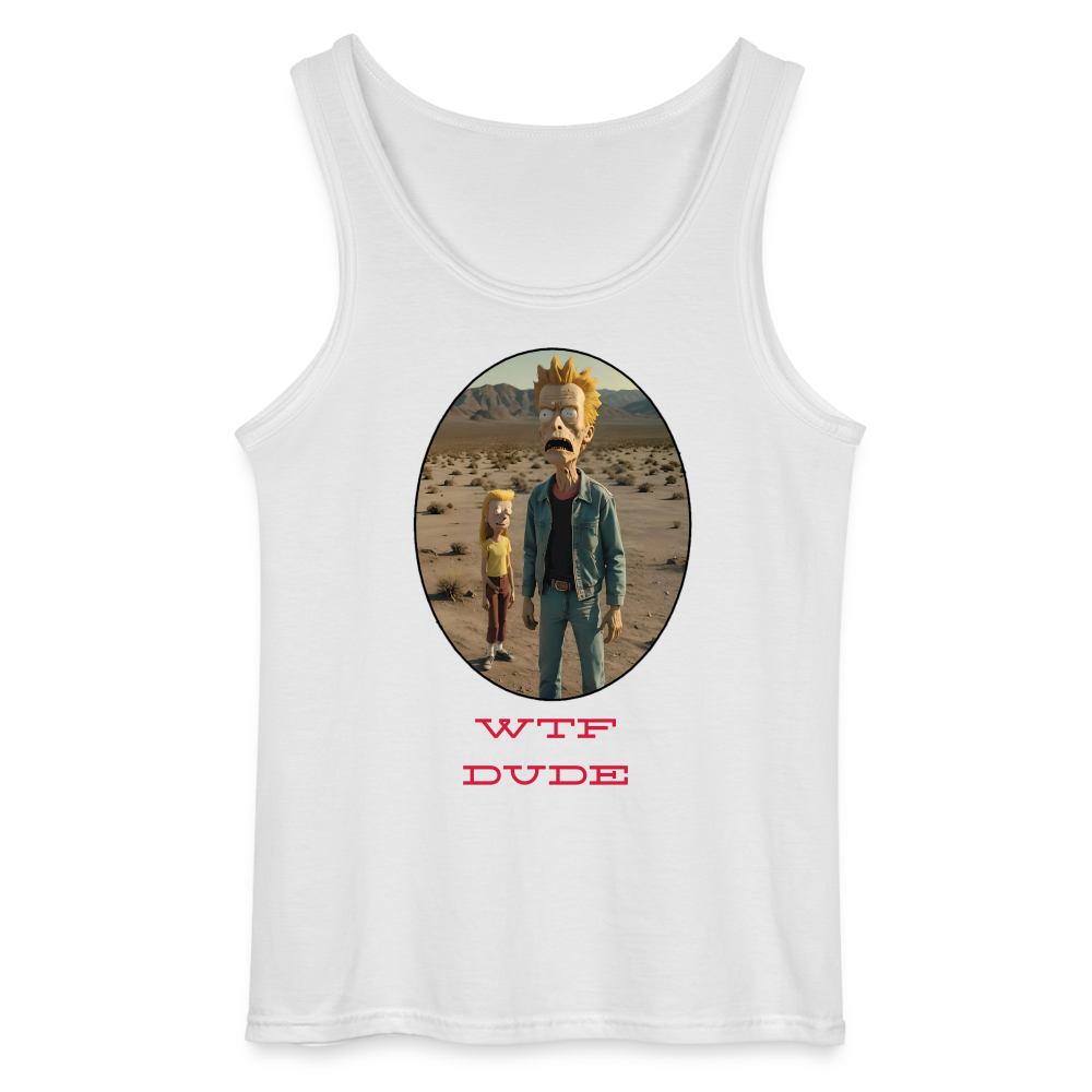 WTF DUDE - MEN'S TANK TOP - white