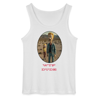 WTF DUDE - MEN'S TANK TOP - white