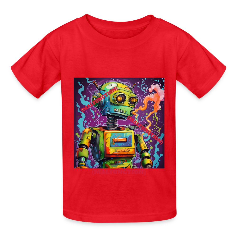 MALFUNCTIONING ROBOT!! CHILDREN'S T-SHIRT - red