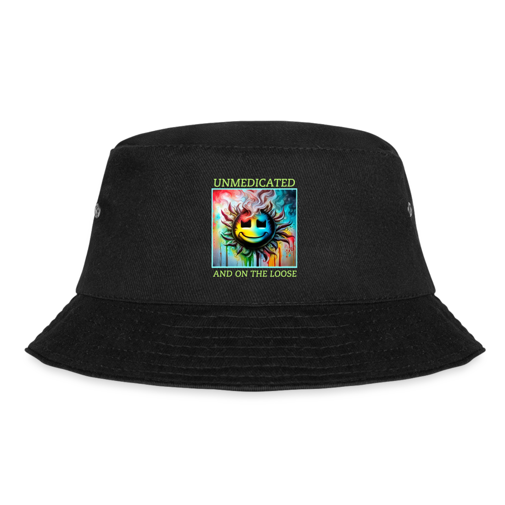 UNMEDICATED !! BUCKET HAT - black