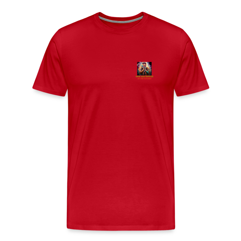 NEW AGE HIPSTER OF THE FUTURE!! MENS PREMIM T-SHIRT - red