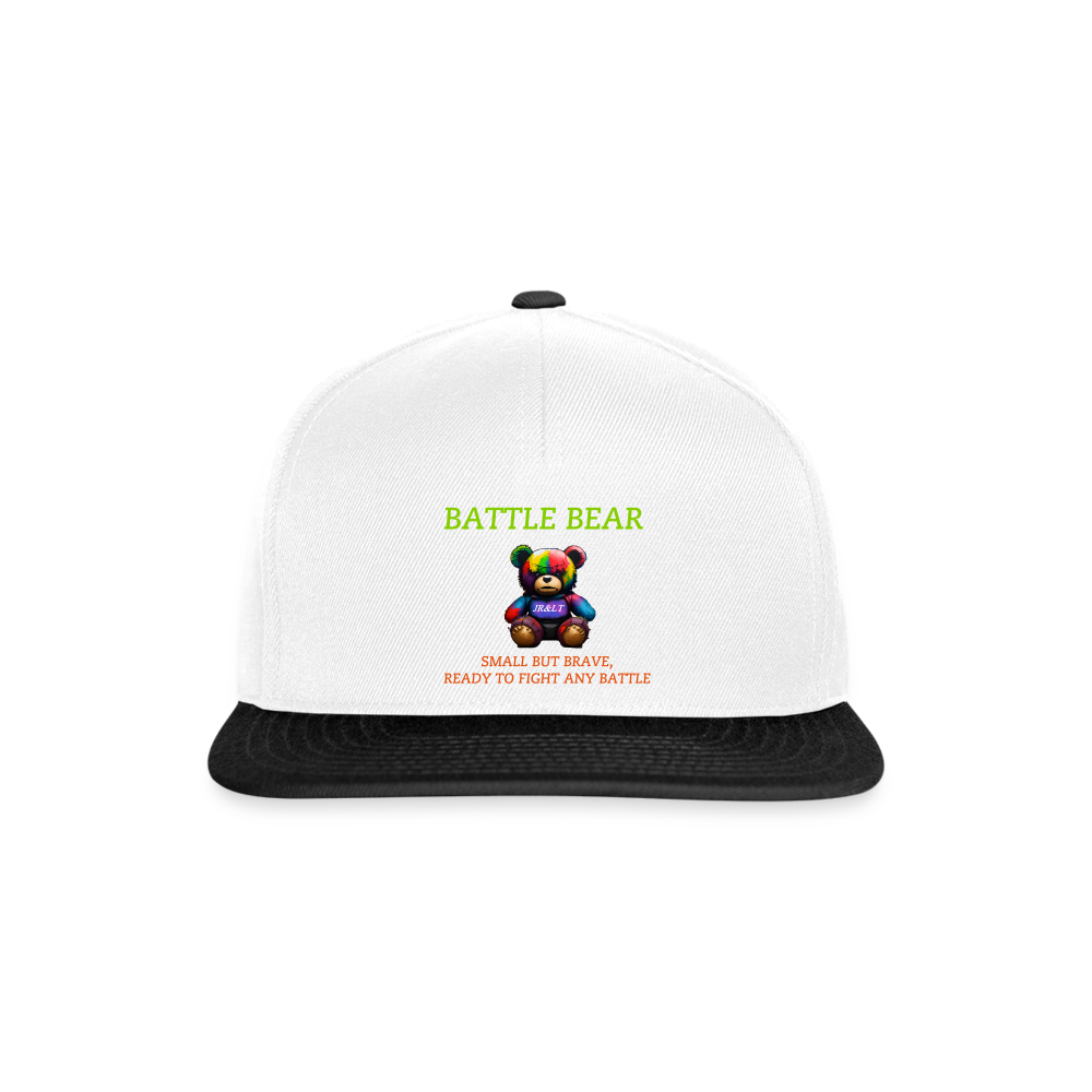 BATTLE BEAR!! SNAPBACK - white/black