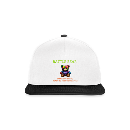 BATTLE BEAR!! SNAPBACK - white/black