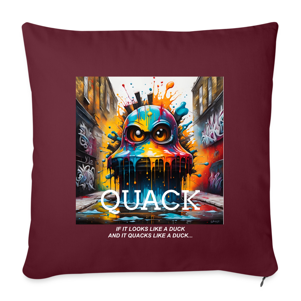 QUACK!! CUSHION COVER WITH FILLING - burgundy