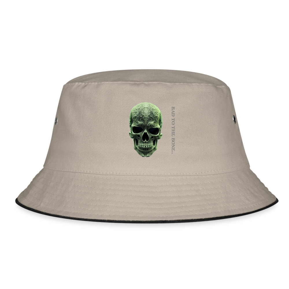 BAD TO THE BONE!! BUCKET HAT - khaki/black