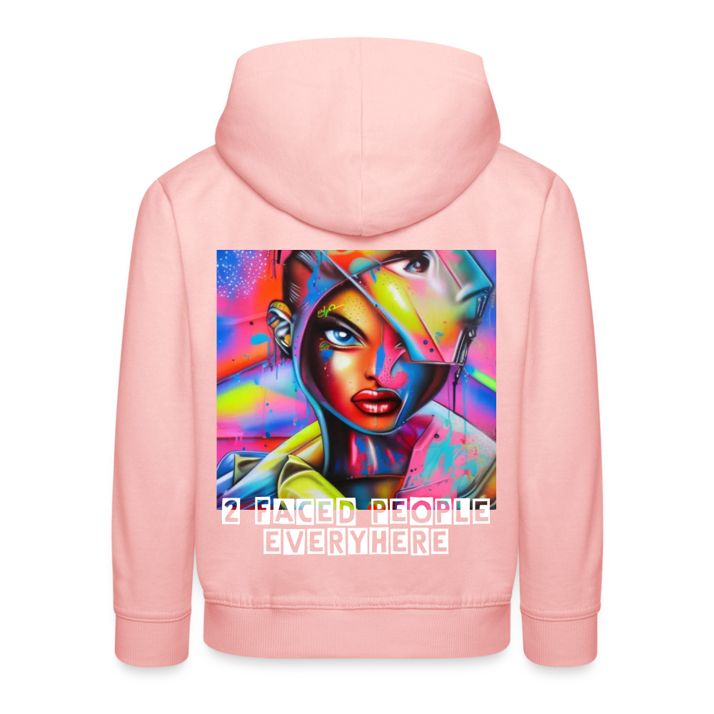 TWO FACED PEOPLE EVERYWHERE - CHILDREN'S HOODIE - crystal pink