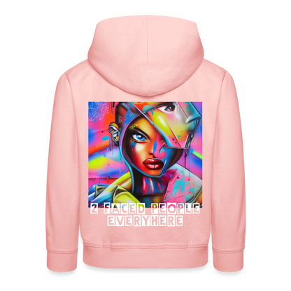 TWO FACED PEOPLE EVERYWHERE - CHILDREN'S HOODIE - crystal pink