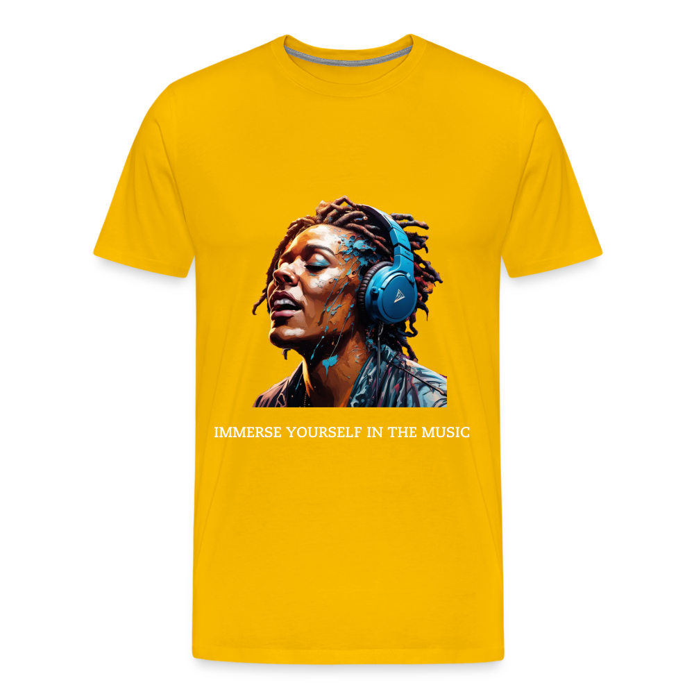 IMMERSE YOUR SELF IN THE MUSIC!! MEN'S PREMIUM T-SHIRT - sun yellow