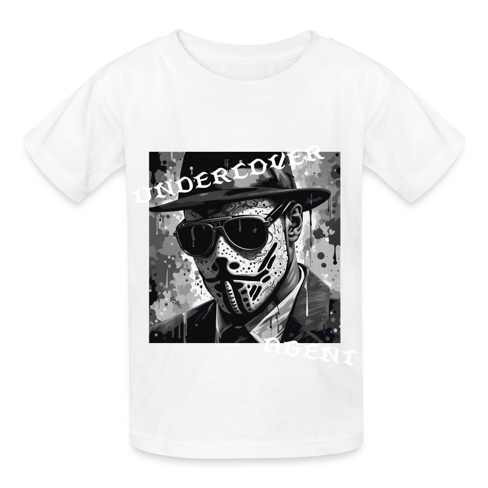 UNDERCOVER AGENT - CHILDREN'S T-SHIRT - white