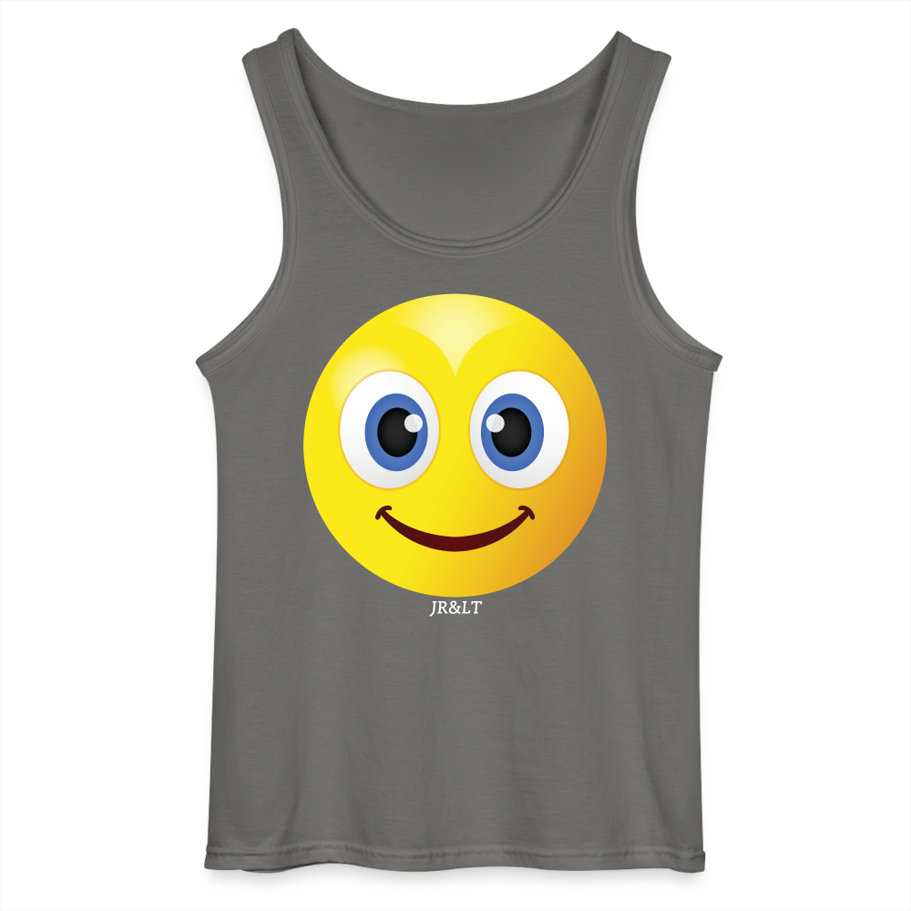 SMILEY FACE - MEN'S TANK TOP - charcoal grey