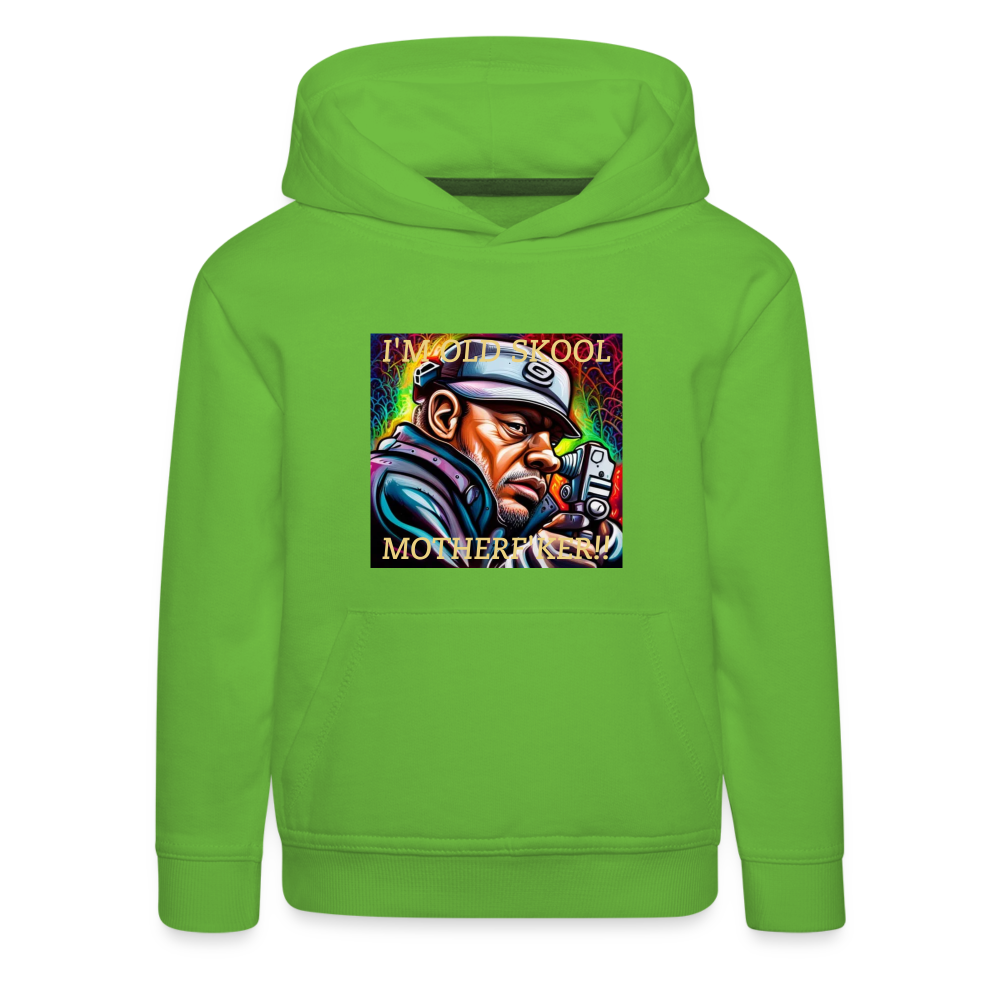 I'M OLD SKOOL MOTHERF'KER!! CHILDREN'S  HOODIE - light green