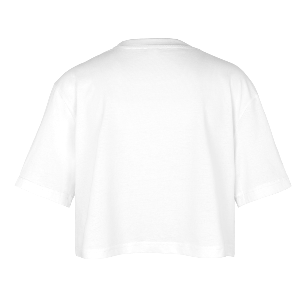 " DEAD INSIDE" WOMEN'S OVERSIZED CROP TOP - white