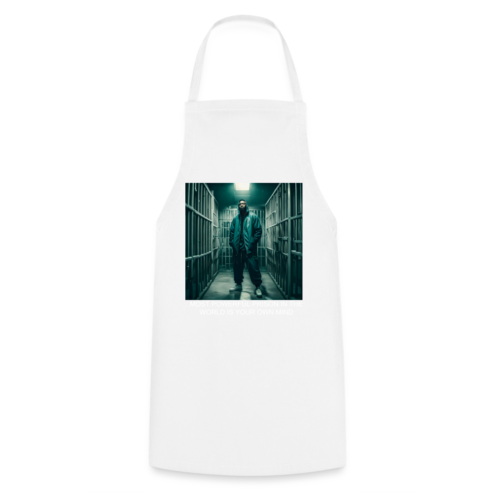 MOST POWERFUL - ADULT APRON - white