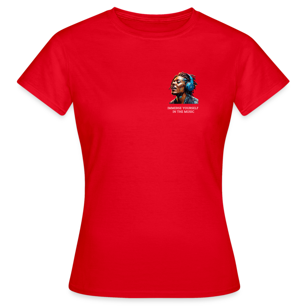 IMMERSE YOUR SELF IN THE MUSIC!! WOMEN'S CLASSIC T-SHIRT - red