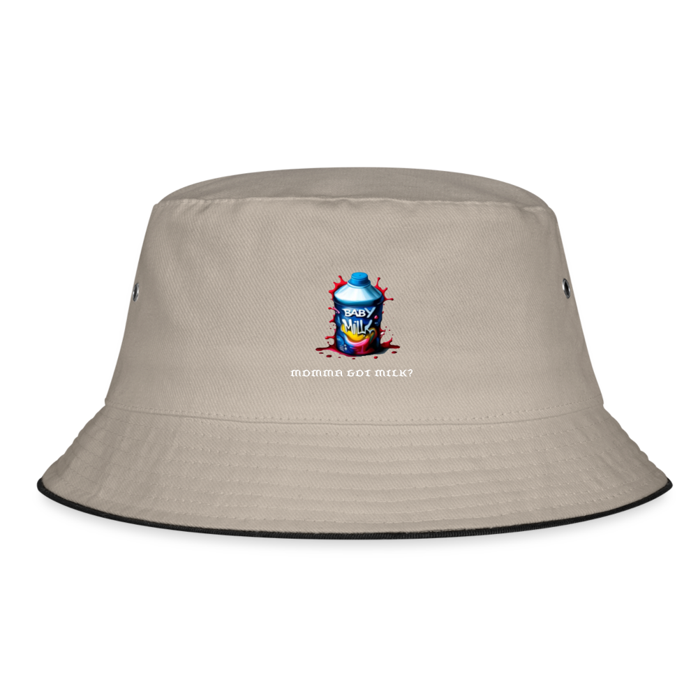 MOMMA GOT MILK?? BUCKET HAT - khaki/black