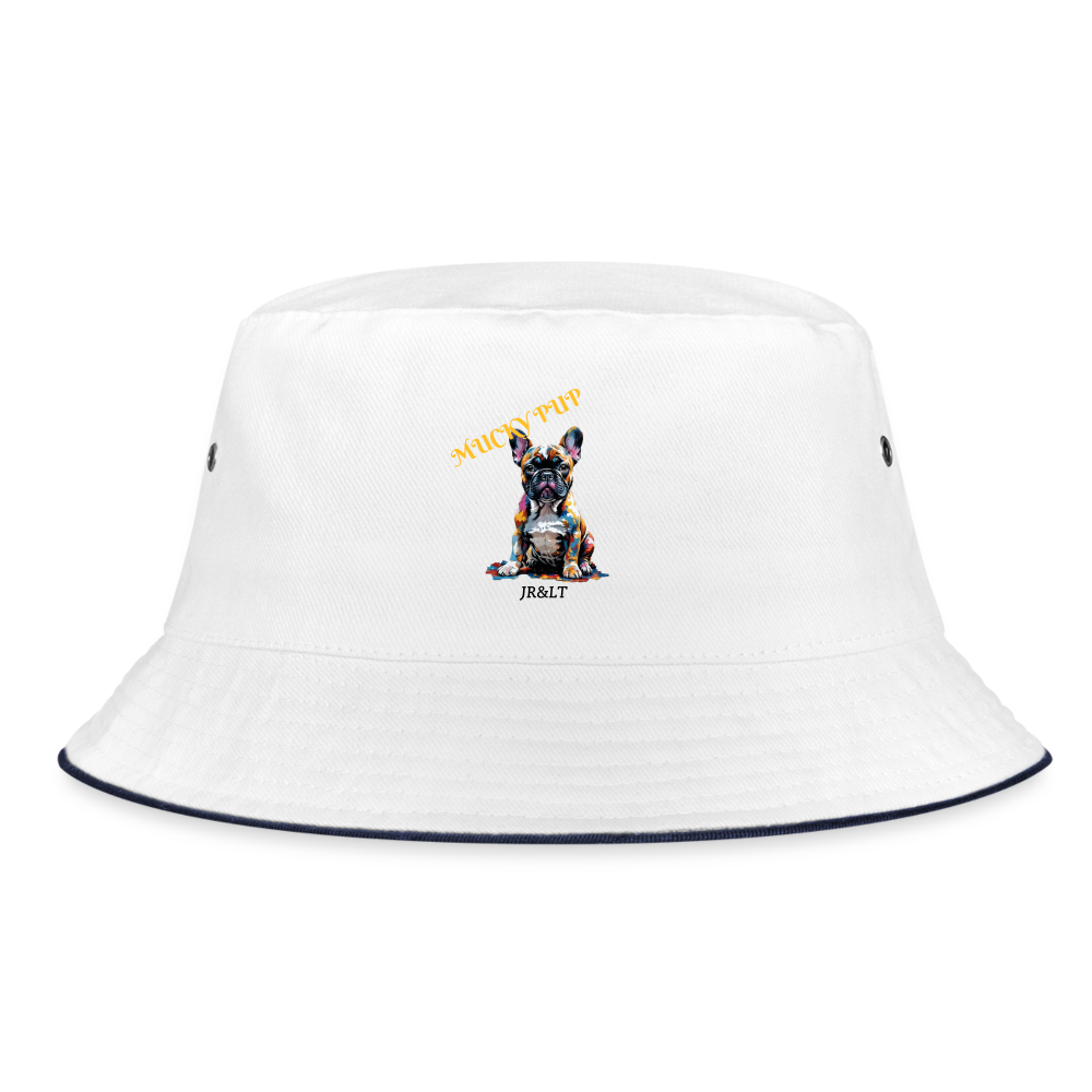 ROSIE - MUCKY PUP!! BUCKET HAT - white/navy