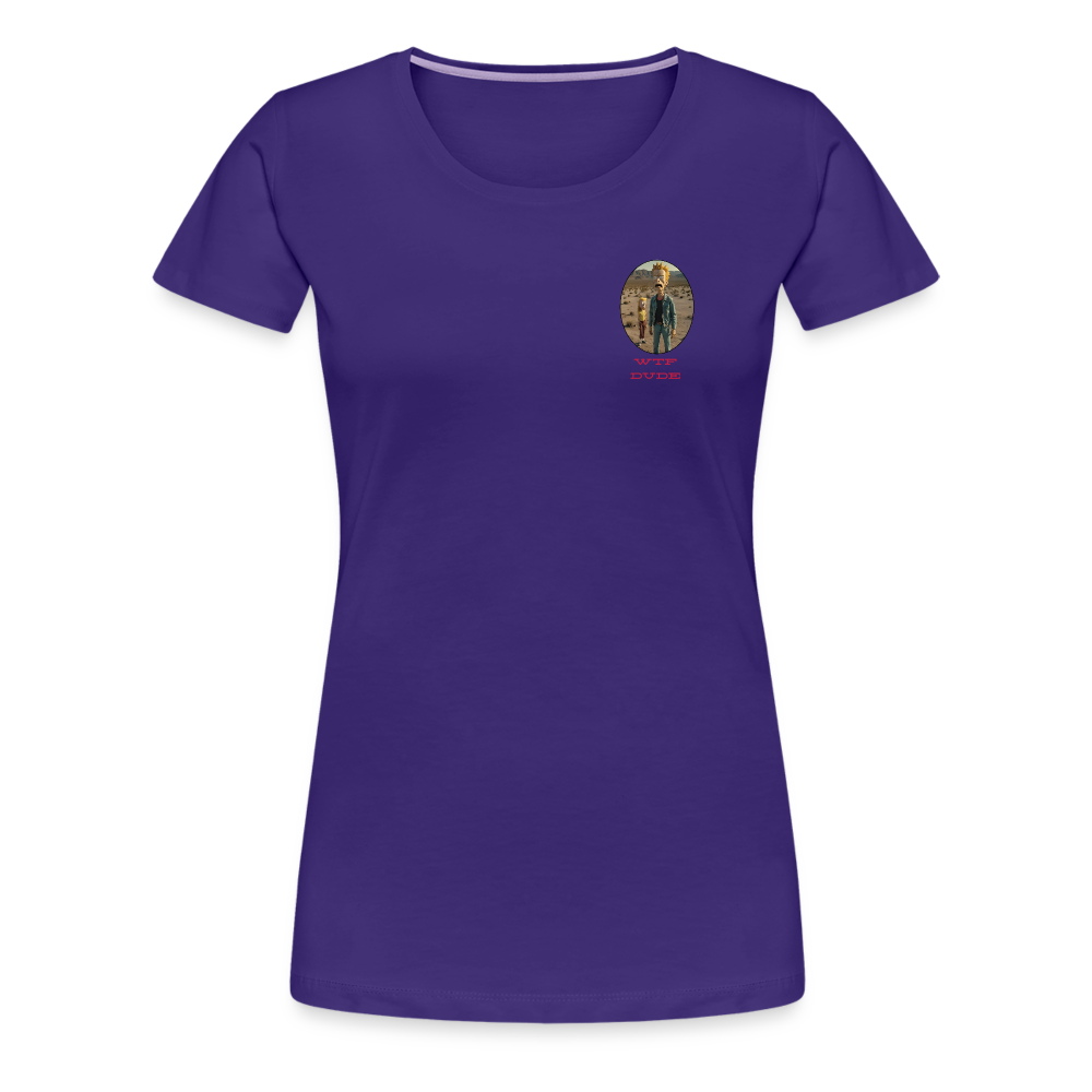 WTF  DUDE!! WOMEN'S PREMIUM T-SHIRT - purple