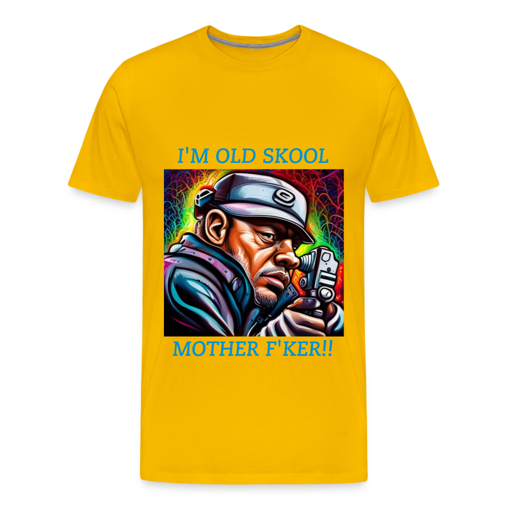 I'M OLD SKOOL MOTHERF'KER!! MENS  PREMIUM T-SHIRT - sun yellow