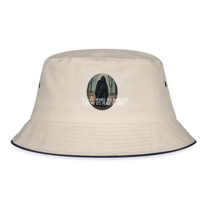 LONELY GRIM REAPER - BUCKET HAT - ecru/navy