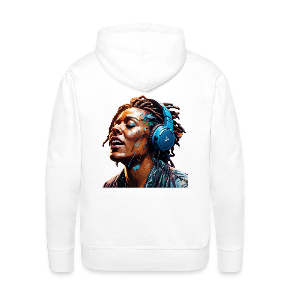 IMMERSE YOUR SELF IN THE MUSIC!! MEN'S HOODIE - white